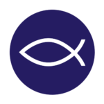 Fish symbol with purple background