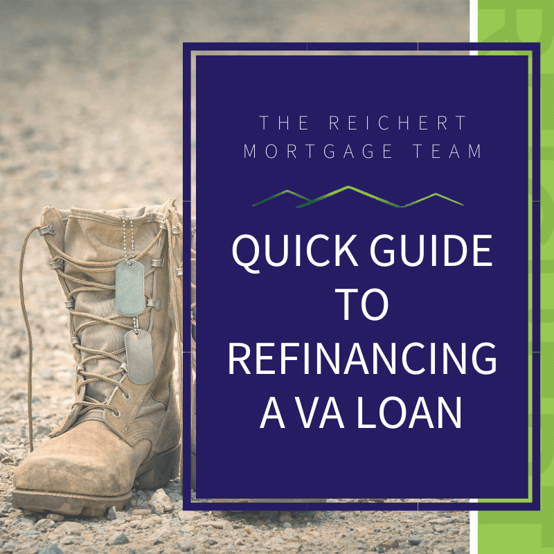 Blog image with military boots and the title 'Quick Guide to Refinancing a VA Loan'