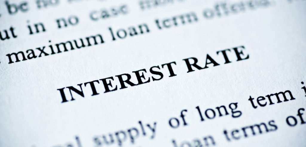 A picture of a loan application that says "interest rate".