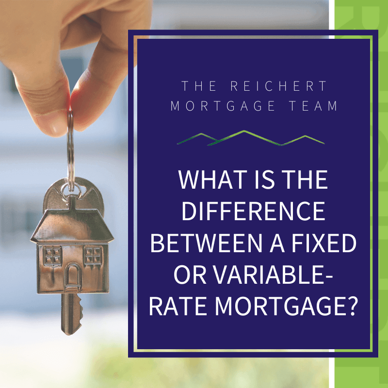 A picture of a house key with a title that reads, "What is the difference between a fixed or variable-rate mortgage?"