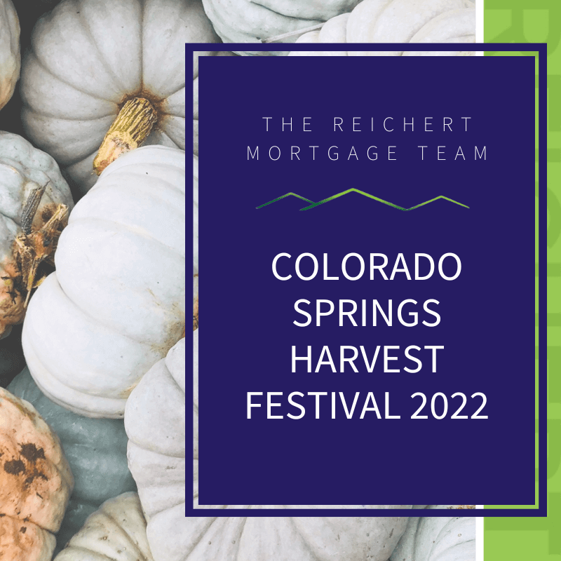 blog graphic with the title "Colorado Springs Harvest Festival 2022" on a pumpkin background